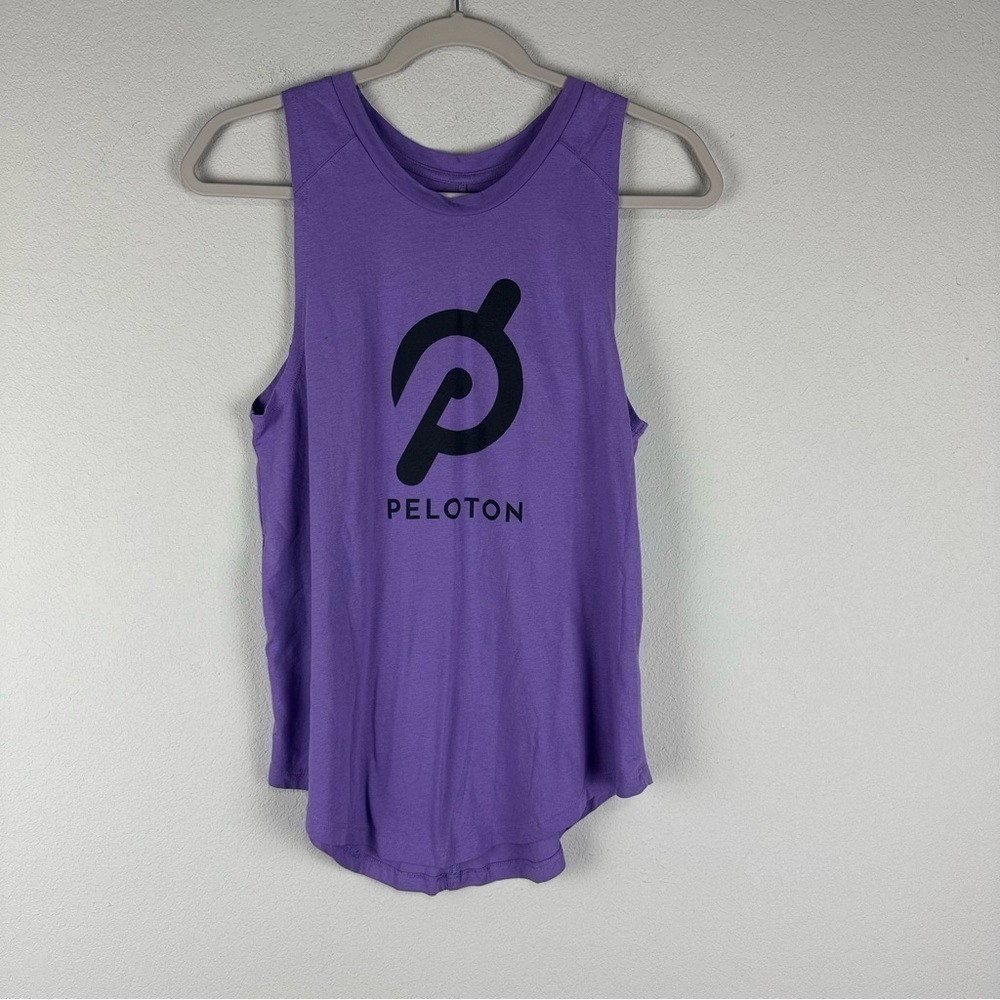 Peloton Purple Black Logo Athletic Athleisure Tank Top Size Small